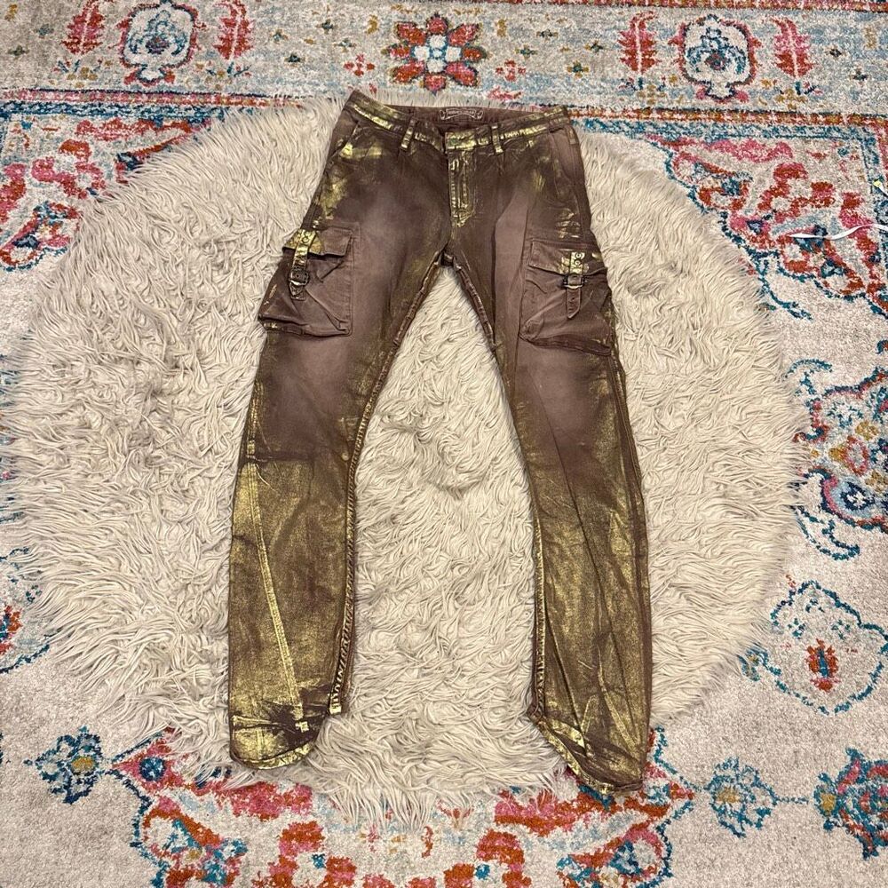 Robin’s jean predator gold and brown pants size 31